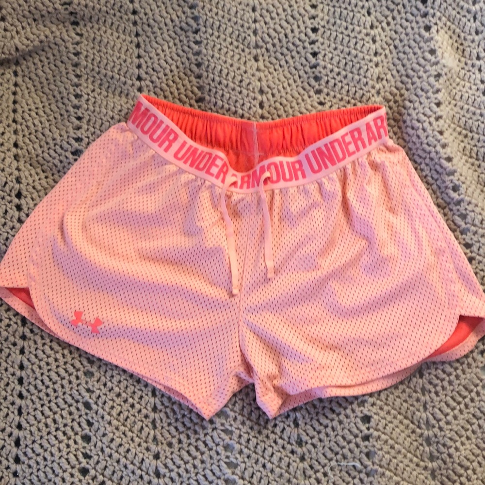 neon orange athletic shorts